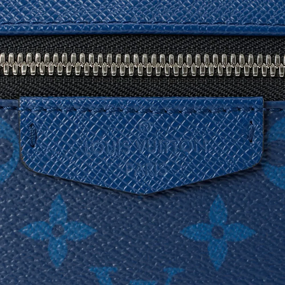 Louis Vuitton Rucksack Blue Leather Monogram Canvas